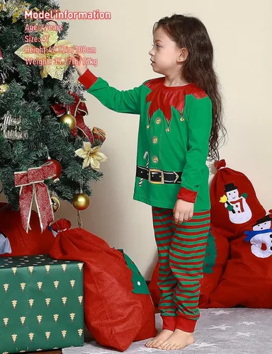 Miniatura 2 de A&J DESIGN Pijama de algodón estampado para niños de 2 a 14 años, conjunto de pijama de 2 piezas