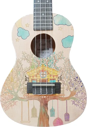 Miniatura 4 de Ukelele de la serie de artistas con parte superior de abeto sólido y parte trasera de caoba y lados kit para principiantes con bolsa de concierto