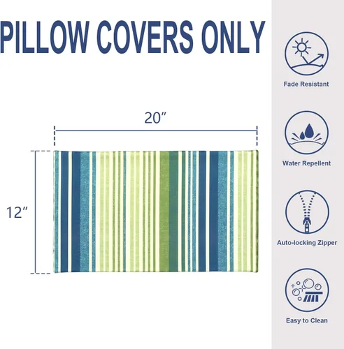 Miniatura 284 de Juego de 2 almohadas para exteriores de 16 x 16 pulgadas, repelentes al agua con interiores, para muebles de patio, hogar, jardín, geometría bohemia
