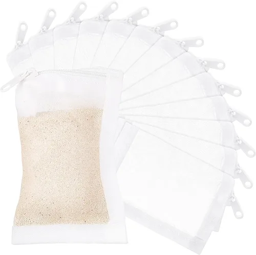 Miniatura 7 de Geiserailie 4 Pcs Aquarium Filter Media Bags 150 Micrometer Fine Filter Bags Mesh Reusable with Zipper for Activated Carbon Resins (3.1 x 7.9 Inch)