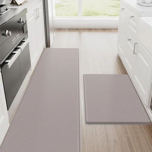 Miniatura 37 de StepRite Tapetes de cocina, 2 tapetes acolchados, antifatiga, para piso, de escritorio, antideslizante, impermeables, oficina, alfombras de 17.3 x