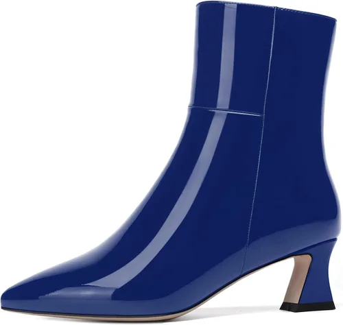 Miniatura 2 de NUMALEO Botas altas de tacón bajo grueso para mujer, con puntera puntiaguda, con cremallera, de 2 pulgadas