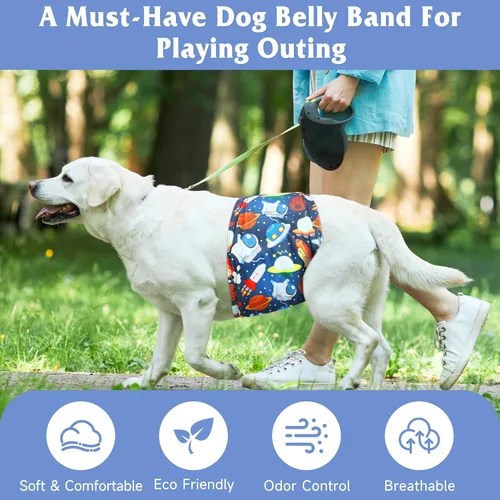 Miniatura 4 de Pañales para perros machos, bandas para el vientre para perros machos, alta absorción, extra pequeñas, para perritos y cachorros en incontinencia