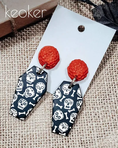 Miniatura 7 de KEOKER Pantalla de seda de Halloween para arcilla polimérica, 6 plantillas de pantalla de seda de otoño para arcilla polimérica en arcilla y otras 6