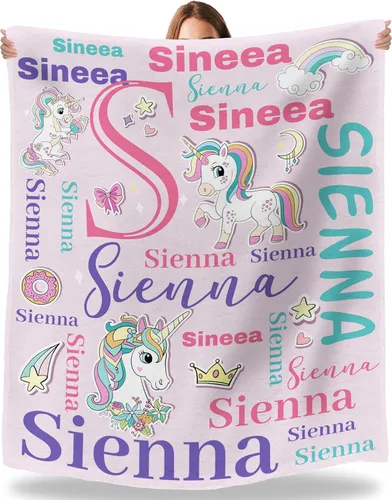 Miniatura 16 de Manta de forro polar personalizada para niños, adolescentes, niños y niñas, bebé, manta con nombre personalizado, manta mágica de arco iris, regalo