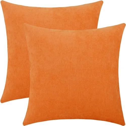 Miniatura 55 de Jeneoo - Fundas de almohada decorativas rojas brillantes de chenilla suave, fundas de cojín cómodas y sólidas para sofá de sala de estar