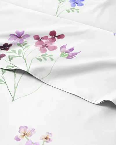 Miniatura 36 de Juego de sábanas florales - Juego de sábanas de cama florales azules y blancas - 1 sábana encimera, 1 sábana bajera y 2 fundas de almohada con 07