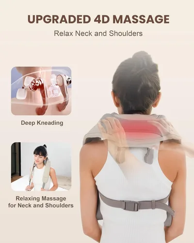 Miniatura 10 de Heycool - Almohada Masajeadora de Cuello Inalámbrica con Calor, Elegible para FSA HSA, Masajeador de Cuello y Hombro de Amasamiento Profundo 4D