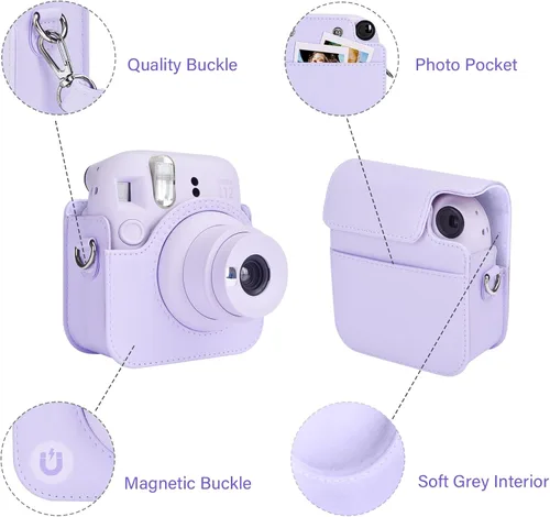 Miniatura 5 de Rieibi Funda para cámara compatible con Fuji Instax Mini 12 – Funda de transporte para cámara instantánea Fujifilm Instax Mini 12 – Mini 12 Funda