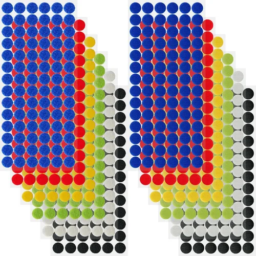 Miniatura 9 de Puntos autoadhesivos, adhesivo fuerte, 1000 unidades (500 pares) puntos de nailon adhesivos de 0.59 pulgadas de diámetro, puntos de gancho y bucle
