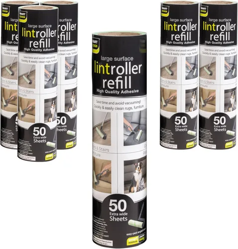 Miniatura 10 de Smart Design Rodillo de pelusa grande con mango ergonómico, tubos de aluminio, incluye hojas adhesivas, para limpieza, alfombras, automóviles, ropa