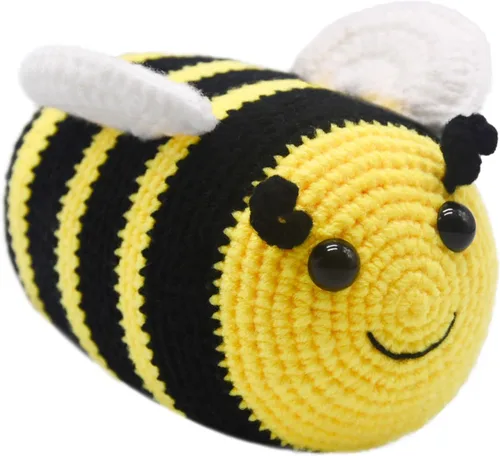 BABOLI Adorable abejorro de peluche de abejorro mullido con hilo suave de alta calidad, apoyo emocional, juguete de abeja, opción súper maravillosa