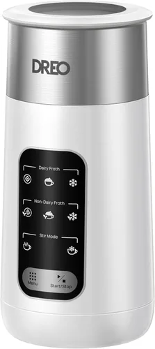 Miniatura 9 de DREO Espumador de Leche, espumador eléctrico de acero inoxidable 8 en 1 para microespuma de arte de café con leche, espumadores automáticos de 9
