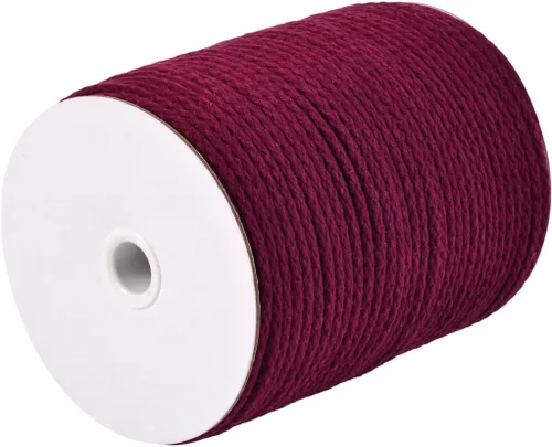 Miniatura 40 de CAQUBO Cuerda de Macramé de Algodón Trenzado de 4 mm, 157 Metros, Color Blanco, Hilo de Macramé para Manualidades, Cuerda de Macramé Suave, Cordón