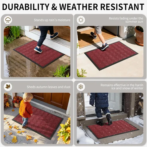 Miniatura 4 de Yimobra Alfombra para Puerta Delantera Exterior Entrada 29.5x17, Impermeable Resistente Alfombras Exteriores para Puerta Delantera, Alfombra