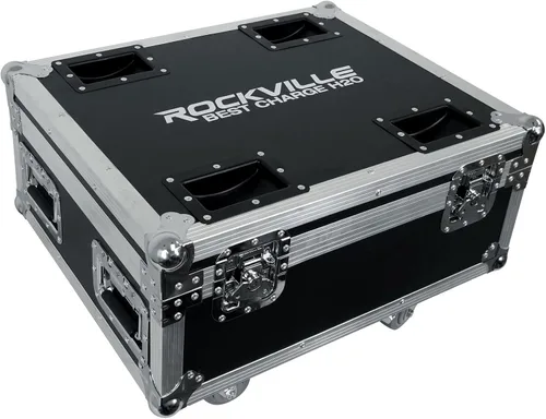 Miniatura 8 de Rockville Best Charge 60 Funda de carretera de carga para (6) mejores luces Par 60, madera contrachapada duradera y aluminio, apilable con ruedas