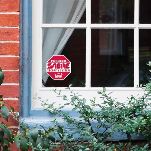 Miniatura 9 de SABRE Letrero de patio y calcomanías de seguridad, advierte a los intrusos que la propiedad está asegurada con una alarma, color rojo intenso