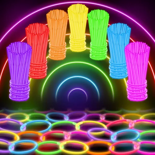 100 varillas luminosas ultra brillantes, paquete a granel para fiesta - Suministros para fiesta de Halloween que brillan en la oscuridad - Varillas