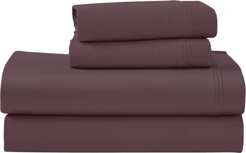 Superior Juego de sábanas de algodón egipcio de 4 piezas, 1000 hilos, diseño moderno, sábanas sostenibles, básicos de lujo, sólidas, sábana bajera