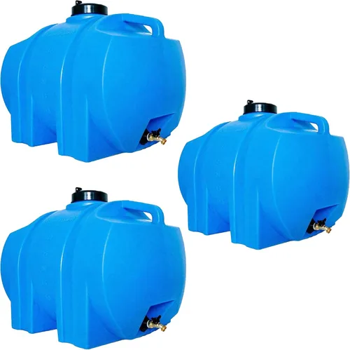 Miniatura 9 de WaterPrepared Tanque de Agua Portátil, Mango de Plástico y Espita de Manguera, 35 Galones, Azul - Dispensador de Bebidas e Hidratación de Servicio