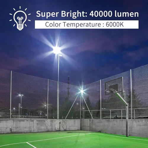 Miniatura 2 de Luz de inundación LED de 400 W, luces de seguridad súper brillantes para exteriores de 40000 lm con ángulo de iluminación más amplio, luz blanca