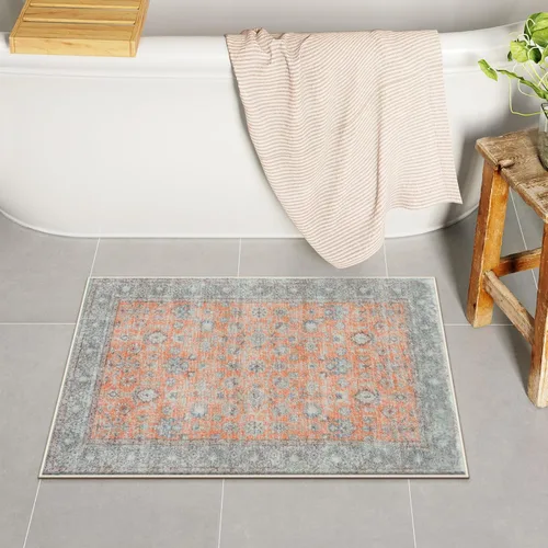 Miniatura 8 de Uphome Alfombra de baño bohemia de 18 x 26 pulgadas, extra suave, antideslizante, absorbente, de secado rápido, lavable a máquina, alfombra de ducha