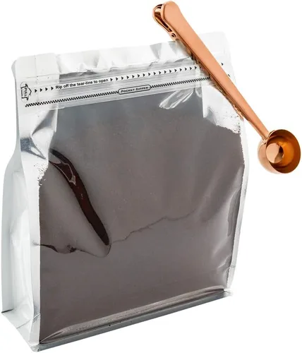 Restaurantware Cuchara medidora de café, cuchara de café de acero inoxidable con clip para bolsa, 6.87 x 1.46 x 0.75 pulgadas, diseño ergonómico de