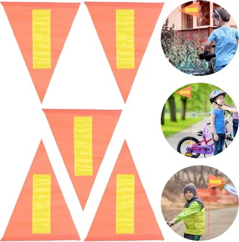 Miniatura 5 de Operitacx Bandera reflectante de seguridad para bicicleta de 11 x 8 pulgadas, bandera de advertencia de alta visibilidad para ciclismo al aire