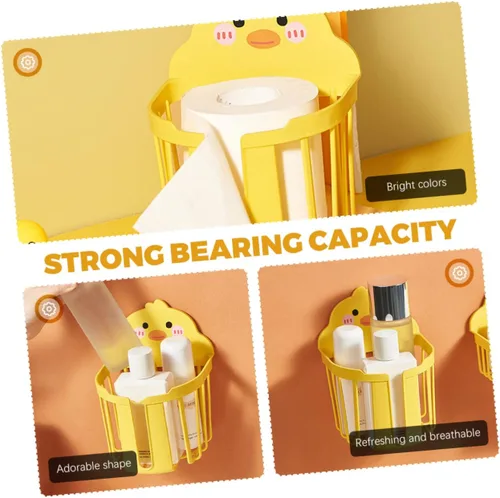 Miniatura 3 de Uonlytech Soporte para toallas de papel amarillo, 2 piezas, soporte de papel higiénico, estante de pañuelos para baño, soporte para pañuelos montado