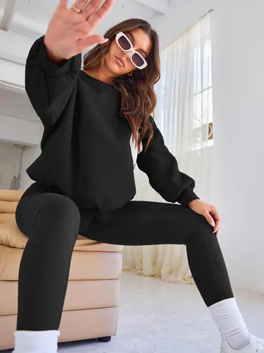Miniatura 3 de EFAN Sudaderas de gran tamaño con cuello redondo Y2K recortadas sudaderas con capucha para otoño, moda 2025, adolescentes y niñas, lindo suéter