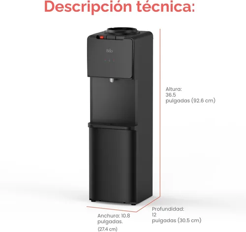 Miniatura 9 de Brio CLTL130 Dispensador refrigerador de carga superior de la serie 130 para botellas de 3 y 5 galones, agua fría y caliente, carga sin derrames