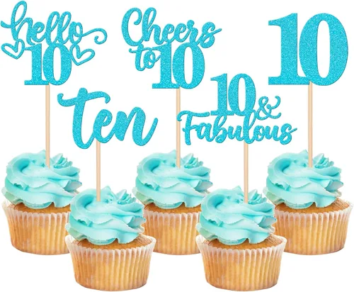 Miniatura 39 de 30 piezas de adornos para cupcakes de 12 cumpleaños feliz, brillantes doce, hola 12, felicitaciones a 12 años, adornos para cupcakes, 12