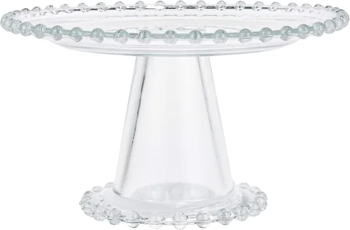 Tarta de postre de pedestal con borde de cuentas de cristal de hasta 8 pulgadas para eventos especiales, eventos de boda, fiestas y decoración del