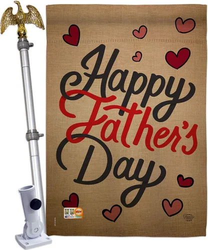 Miniatura 8 de Bandera de casa con texto en inglés «Happy Father's Day House Flag» «Feliz Día del Padre», pancarta para colgar en la pared, para el hogar, césped