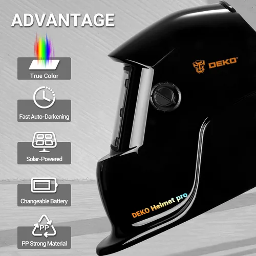 Miniatura 7 de Welding Helmet Auto Darkening: DEKORPO True Color Solar Powered Auto Darkening Welding Welder Mask Hood Helmets