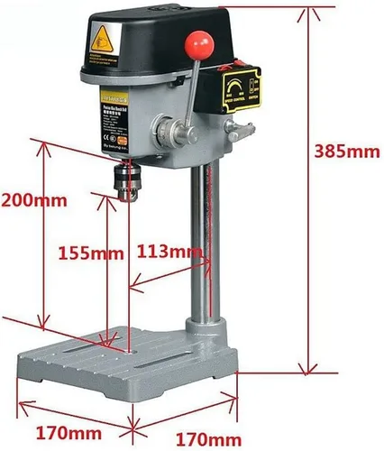 Miniatura 3 de Mini Prensa de taladro de banco, banco de trabajo portátil de taladro de 110 V 340 W, herramienta de reparación de perforación artesanal ligera