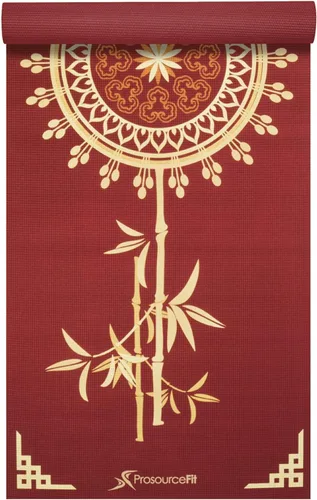 Miniatura 9 de ProsourceFit Alfombrillas de yoga de 3/16" (5 mm) de grosor para mayor comodidad y estabilidad con diseños impresos exclusivos, plumas verde mar