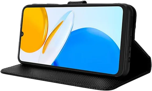 Miniatura 5 de Funda para Honor X7, CMA-LX2, piel sintética negra, tema de dibujos animados, ranura para tarjeta y clip para notas