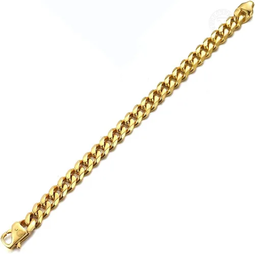 Miniatura 4 de Trendsmax Pulsera de cadena de eslabones cubanos de acero inoxidable 316L de 0.433in0.591in, para hombre, regalos para hombres y niños, 8, 9, 10