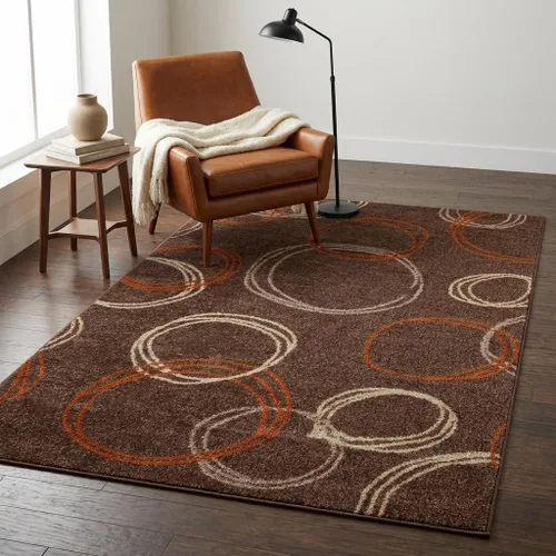 Miniatura 19 de Unique Loom - Tapete con diseño abstracto, informal, moderno y contemporáneo de la colección otoñal, rectangular de 2 x 3 pies, diseño con círculos
