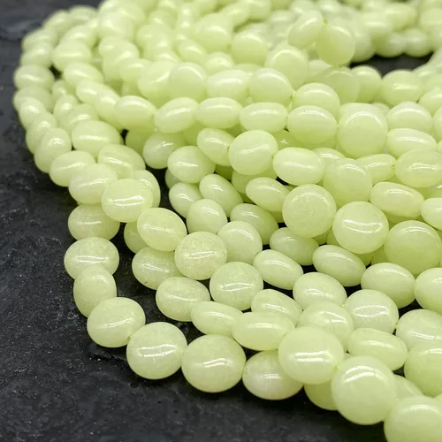 Miniatura 4 de ABCGEMS - Cuentas de aragonita mexicana verde oliva que brillan en la oscuridad (también conocida como calcita de cueva, extremadamente raras)