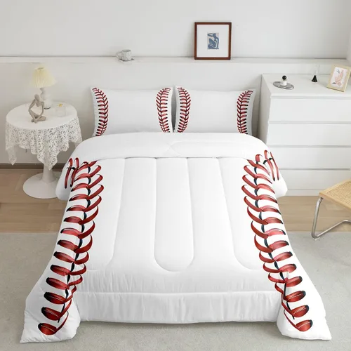 Miniatura 35 de Juego de edredón de baloncesto, juego de ropa de cama con citas inspiradoras para niños y niñas, relleno de edredón de pelota deportiva, edredón