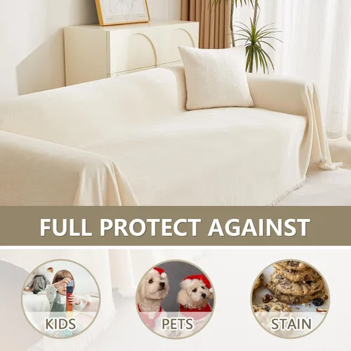 Miniatura 5 de MYSKY HOME Fundas para Sofá Cubiertas de Sofá Funda de Sofá de Chenilla Fundas de Sofá Seccional para Sofá de 2 Cojines Sofá de Sala de Estar Futón
