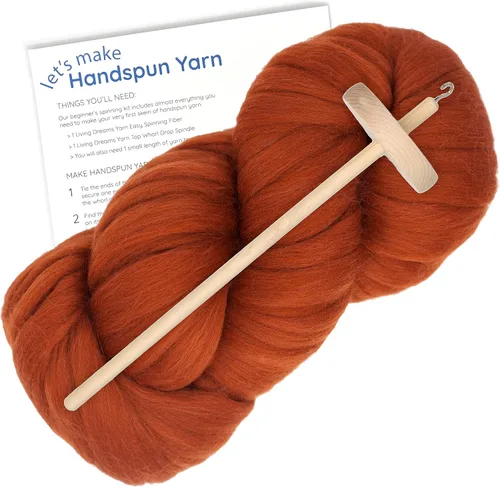 Miniatura 16 de APRENDE a GIRAR - Kit de Spinning para Principiantes con Husillo de Caída y Lápiz Merino Roving. Elige tu color y haz hilo! Color: Gamuza