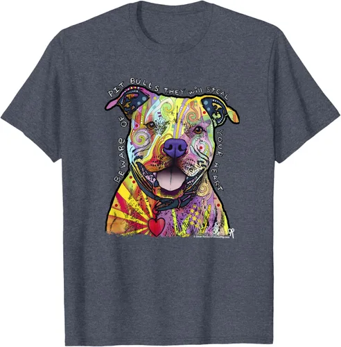 Miniatura 67 de Beware Of Pit Bulls, Dean Russo Pitbull Original - Camiseta para amantes de los perros, Negro