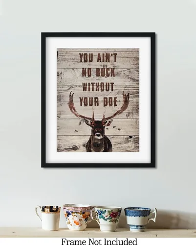 Miniatura 7 de You Ain't No Buck Without Your Doe - Decoración de caza - Decoración de pared de caza - Regalos para cazadores - Decoración rústica de cabina