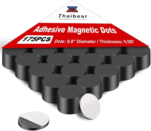 175 puntos magnéticos, puntos magnéticos autoadhesivos, cinta magnética adhesiva flexible, imanes fáciles de despegar y pegar con respaldo adhesivo,
