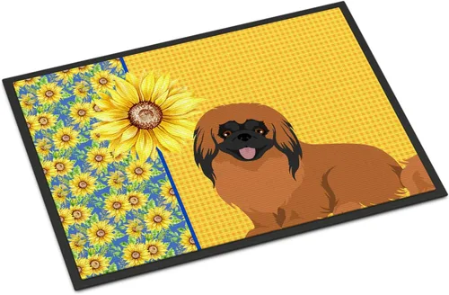 Miniatura 16 de Caroline's Treasures WDK5313MAT Airedale Terrier - Tapete para puerta delantera de 18 x 27 pulgadas, diseño de girasoles de verano, para entrada