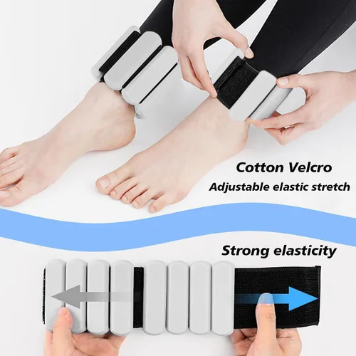 Miniatura 5 de Pesas ajustables de muñeca y tobillo para mujeres y hombres, paquete de 2 (1 libra cada una), brazalete de silicona con peso para pilates, gimnasio