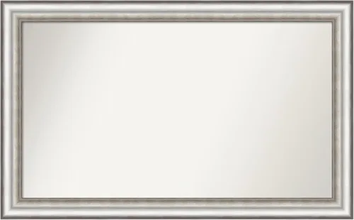 Miniatura 28 de Amanti Art Espejo de baño plateado para sobre el fregadero, 26 x 26 pulgadas, espejo cuadrado de plata antigua, marco de madera tradicional mediano